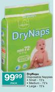 DryNaps Disposable Nappies-72's per pack