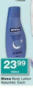 Nivea Body Lotion Assorted, Each-400ml