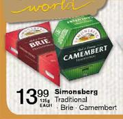 Simonsberg Traditional Brie/Camembert-125g each