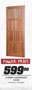 8 Panel Hardwood Door-813mmx2032mm