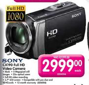 Sony CX190 Full HD Video Camera-Each