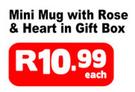 Mini Mug With Rose & Heart In Gift Box-Each