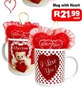 Mug With Heart-Each