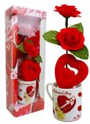 Mini Mug With Rose & Heart In Gift Box-Each