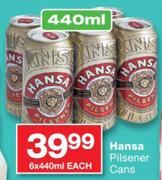 Hansa Pilsenser Cans-6 x 440ml Each