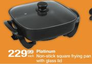 Platinum Non-Stick Square Frying Pan With Glass Lid