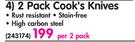 2 Pack Cook's Knives-Per 2 Pack