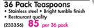 36 Pack Teaspoons-Per 36 Pack