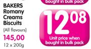 Bakers Romany Creams Biscuits(All Flavours)-12x200g