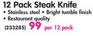 Bakers & Chefs 12 Pack Steak Knife-Per 12 Pack