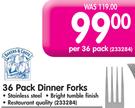 Bakers & Chefs 36 Pack Dinner Forks-36 Pack
