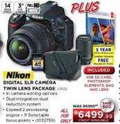 Nikon Digital SLR Camera Twin Lens Package (D3100)