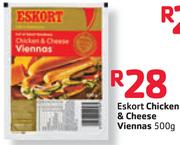 Eskort Chicken & Cheese Viennas-500G