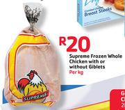Supreme Frozen Whole Chicken With Or Without Giblets - Per Kg