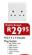 Brights Bargain M.E.S 4x4 Double Plug Socket