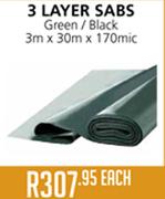 3 Layer Sabs Green/Black 3x30mx179mic-Each