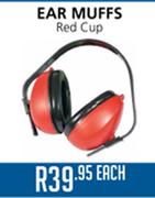 Ear Muffs Red Cup-Each