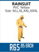 Rainsuit PVC Yellow-Each