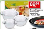 Home Discovery Curve Glass Casseroles-2L Per Set