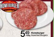 Homeburger Assorted Burgers-Per 100g