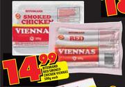 Ritebrand Red/Smoked Chicken Viennas-500G Each