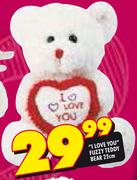 "I Love You" Fuzzy Teddy Bear 22Cm