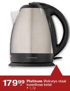 Platinum Vlekvrye staal cordless Kettle 1.7 Ltr