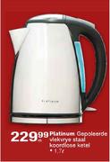 Platinum Gepoleerde Vlekvrye Steel cordless kettle 1.7 Ltr