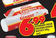 Ritebrand Cream Crackers/Ginger Biscuits-200gm Each