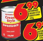 Ritebrand Cream Style Sweetcorn-410gm