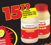 Ritebrand Mayonnaise-750gm/Salad Cream-760gm Each