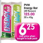 PVM Energy Bar (All Flavours)-20 x 45g