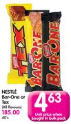 Nestle Bar-One Or Tex(All Flavours)-40's