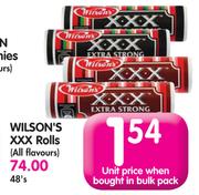 Wilson's XXX Rolls(All Flavours)-48's