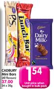 Cadbury Mini Bars(All Flavours)-24x20G