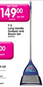 Y S Long Handle Dustpan And Broom Set-Per Set