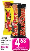 Nestle Bar-One Or Tex(All Flavours)-40's