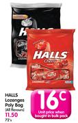 Halls Lozenges Poly Bag(All Flavours)-72's