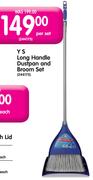 Y S Long Handle Dustpan And Broom Set-Per Set