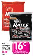 Halls Lozenes Poly Bag (ALl Flavours)-72's
