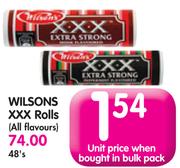Wilsons XXX Rolls (All Flavours)-48's