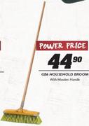 GB6 Household Broom With Wooden Handle