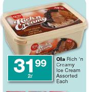 Ola Rich'n Creamy Ice Cream Assorted Each-2ltr