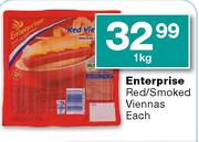 Enterprise Red/Smoked Viennas Each-1kg