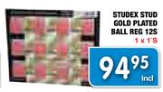 Studex Stud Gold Plated Ball Reg-12's