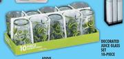 Decorated Juice Glass Set-10 Piece