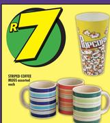  Striped Coffee Mugs Assorted-Each