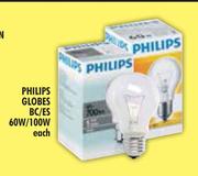 Philips Globes BC / ES 60W / 100W-Each