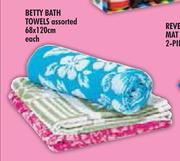 Betty Bath Towels Assorted-68 x 120cm Each