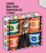 Coffee Mug With Teaspoon Set-4 Piece